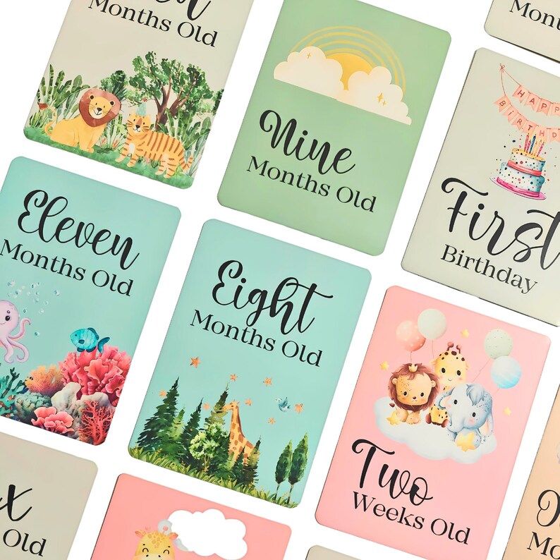 Baby Milestone Cards: First Year Keepsake Box Set - Etsy UK
