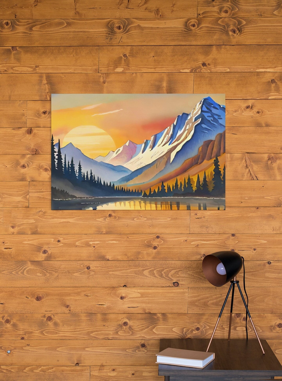 Mountain Sunrise Wall Art Print Digital Printable Download Etsy