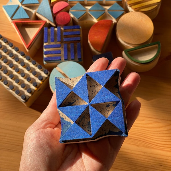 Wooden geometrik block print stamp 28 pcs