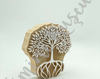 Wooden Trees block print stamp 3pcs