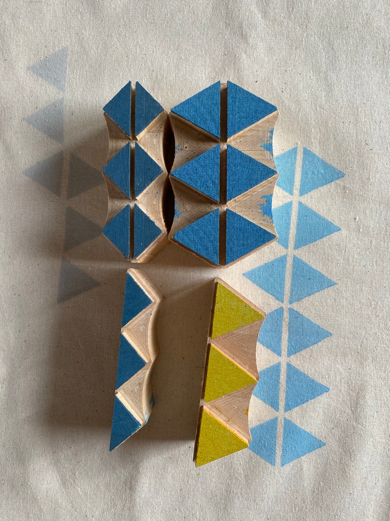 Wooden geometrik block print stamp 28 pcs image 6