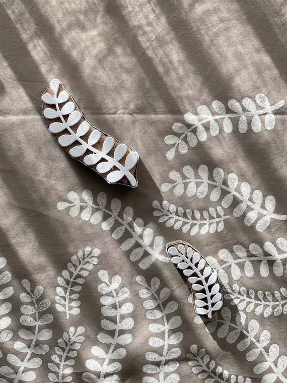 Wooden Leaf Block Print Stamp | Etsy