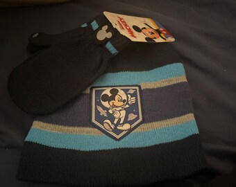 Boys Mickey Mouse beanie set one size