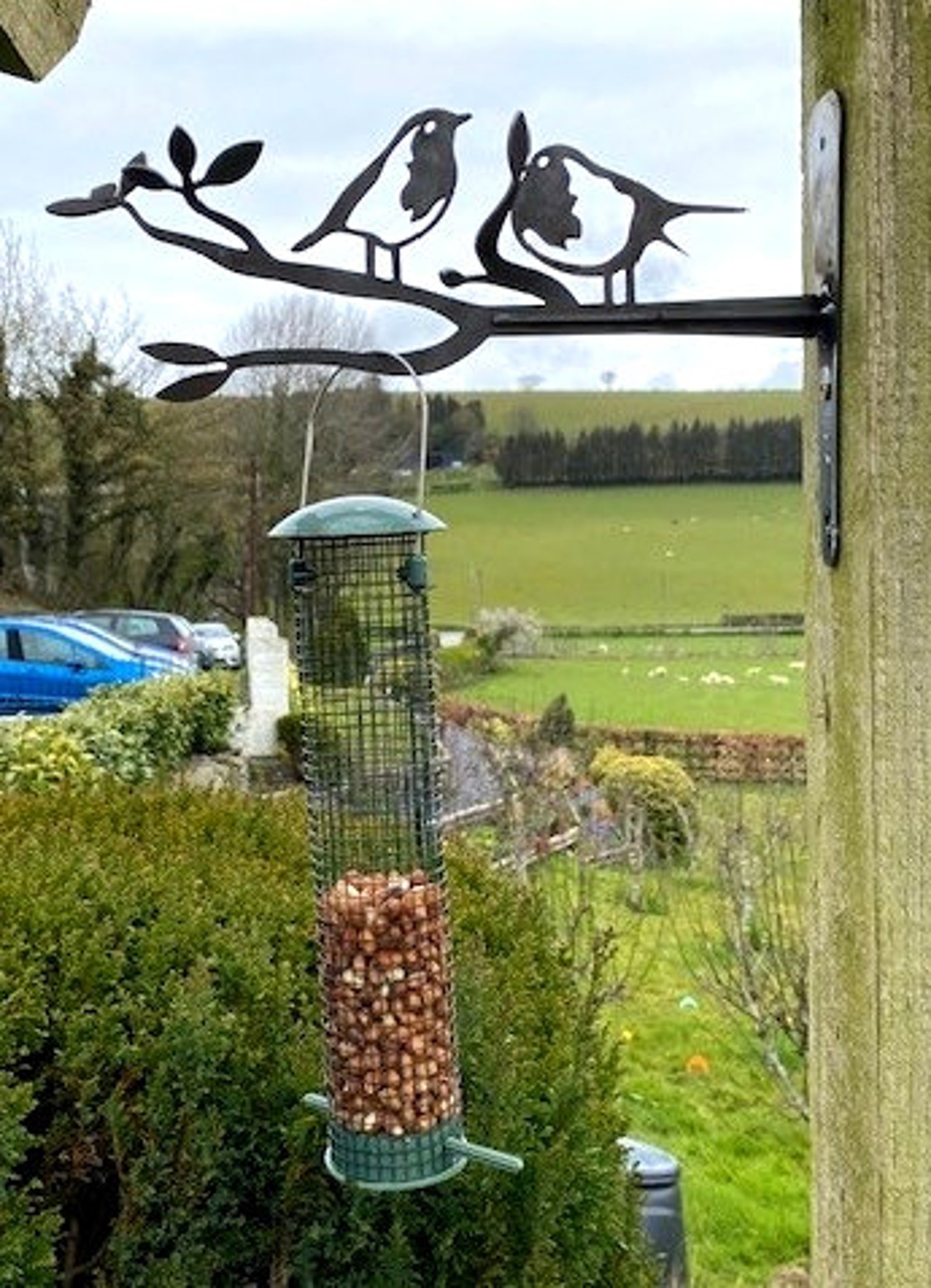 Metal Decorative Bird Feeder Wall Art/ Birds On Branch/ Garden Etsy