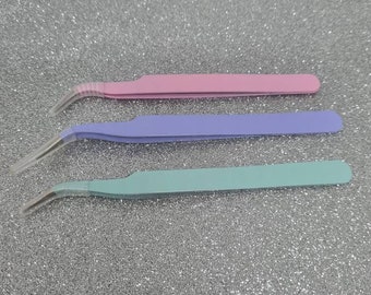 Angled metal tweezers