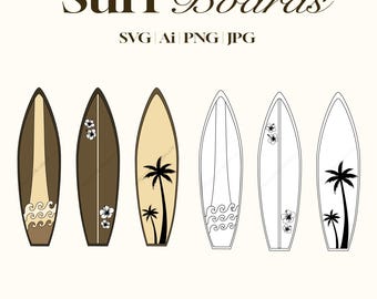 Surf Board SVG Illustration