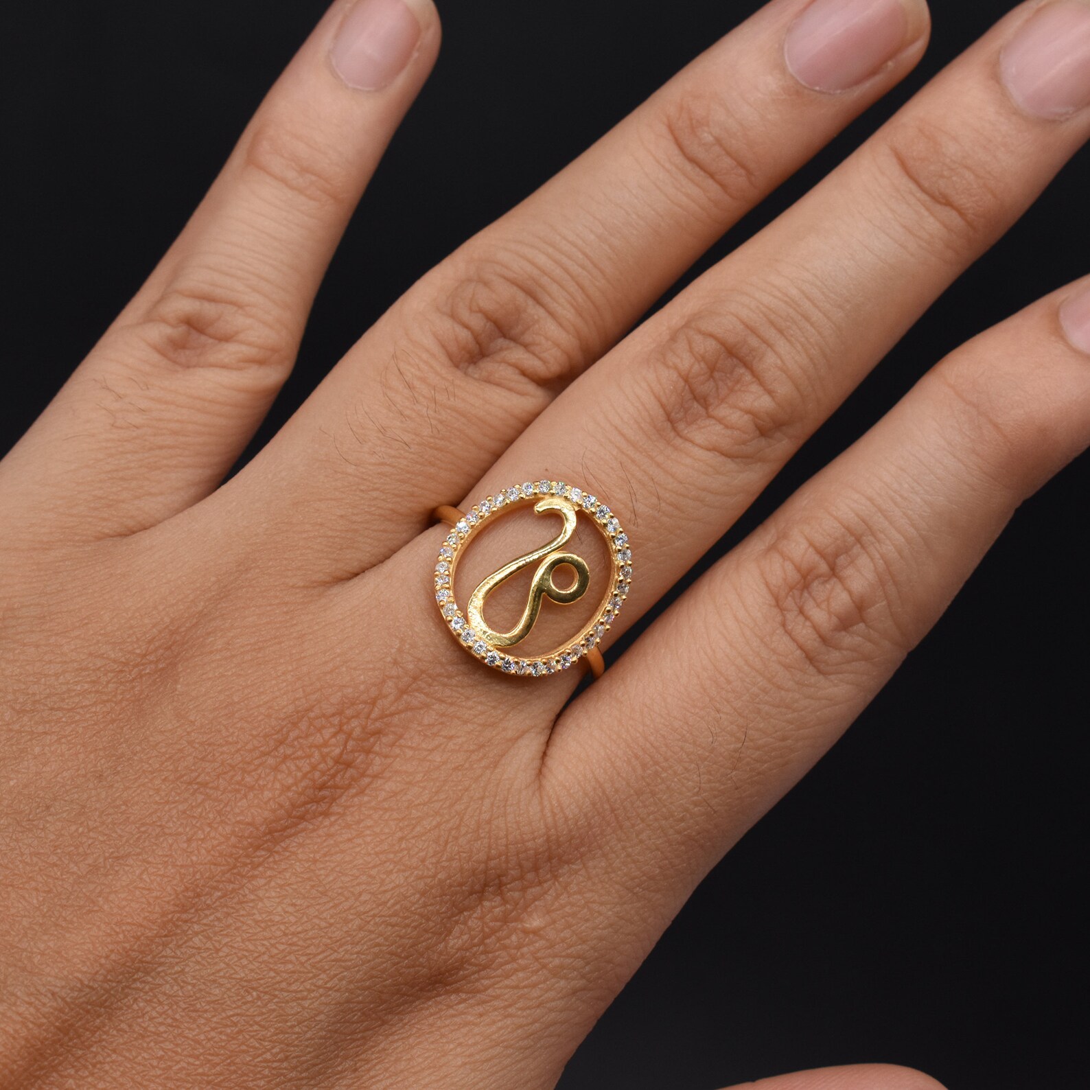 Cz Leo Ring 18K Gold Filled Horoscope Rings Zodiac Etsy