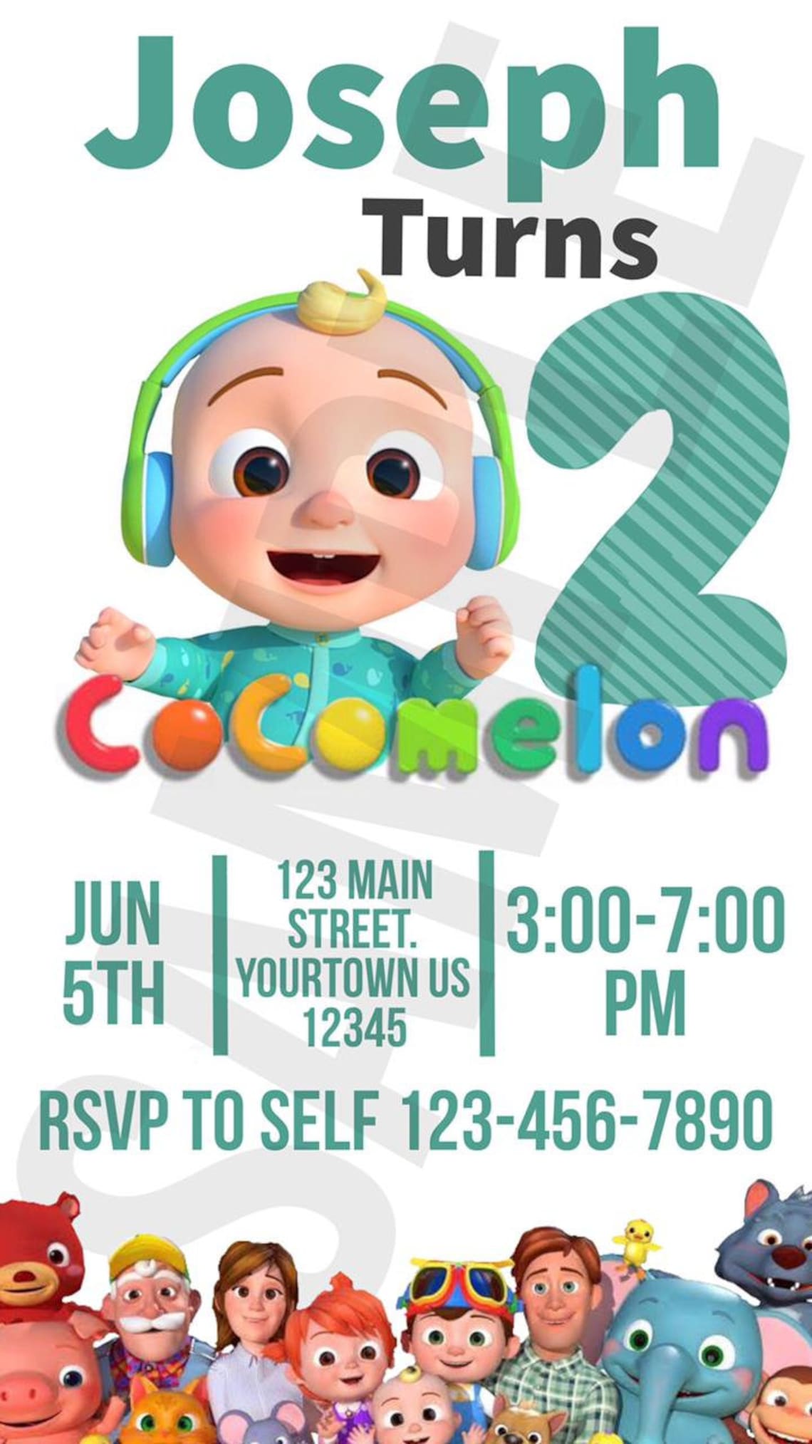 invitación de cumpleaños Etsy