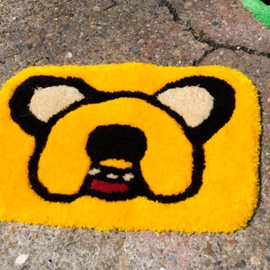 Jake The Dog Face Handmade Tufted Rug