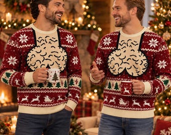 Funny Ugly Christmas Sweater for Men, Weird Christmas Party Shirt, White Elephant Gift, Holiday Sweatshirts, Novelty Xmas Outfit
