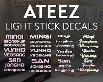 ATEEZ Holo Lightstick Decal - "NEWtro" Fonts