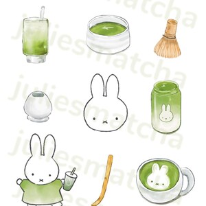Impression lapin Miffby x Matcha | Décoration de cuisine japonaise tendance (numérique) image 2