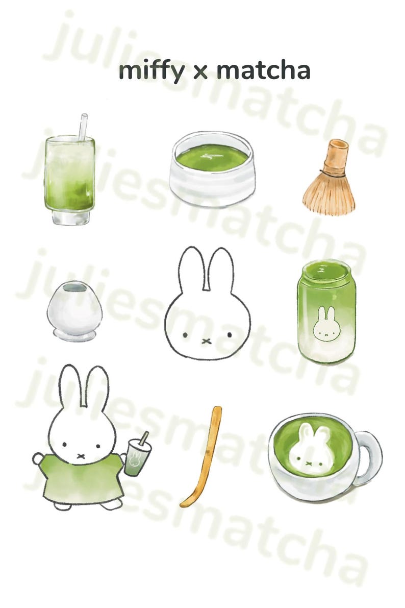 Impression lapin Miffby x Matcha | Décoration de cuisine japonaise tendance (numérique) image 2