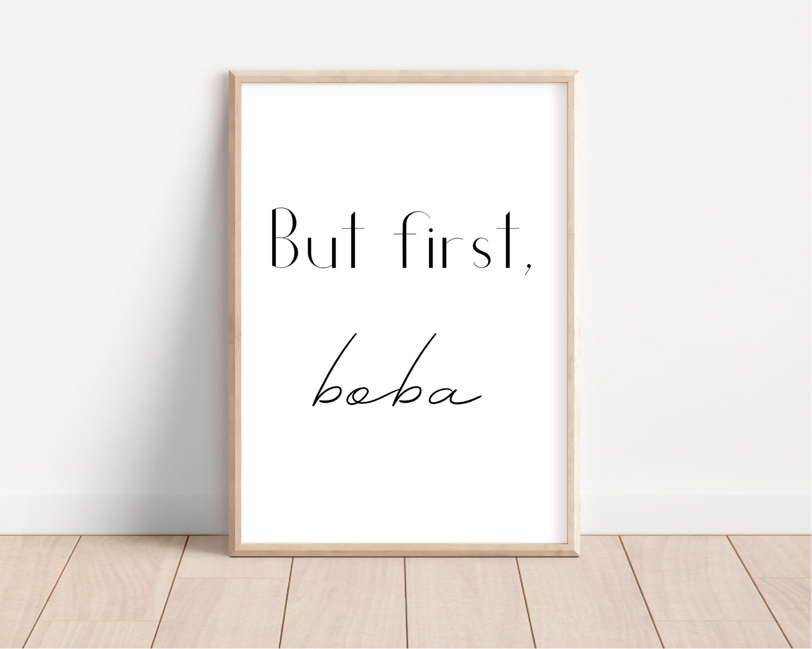 But First, Boba Printable Wall Art, Bubble Tea Poster, PDF Instant ...