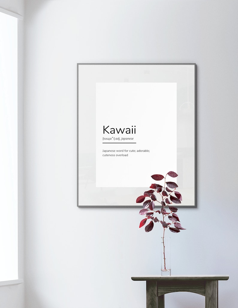 Kawaii Definition Print, Cute Typography Poster (Digital Download) image 6