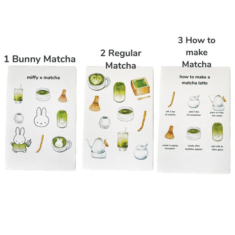 Nijntje Matcha Cafe Art Print | Huisdecoratie konijnendrank (4x6) afbeelding 3