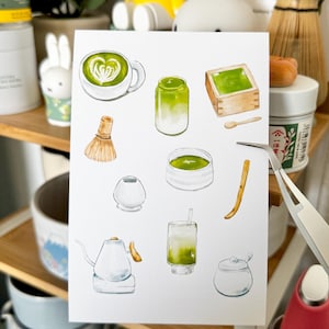 Nijntje Matcha Cafe Art Print | Huisdecoratie konijnendrank (4x6) afbeelding 5