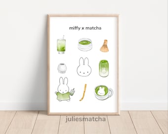 Miffby x Matcha Bunny Print | Trendy Japanese Kitchen Decor (Digital)