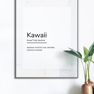 Kawaii Definition Print, Cute Typography Poster (Digital Download) image 7