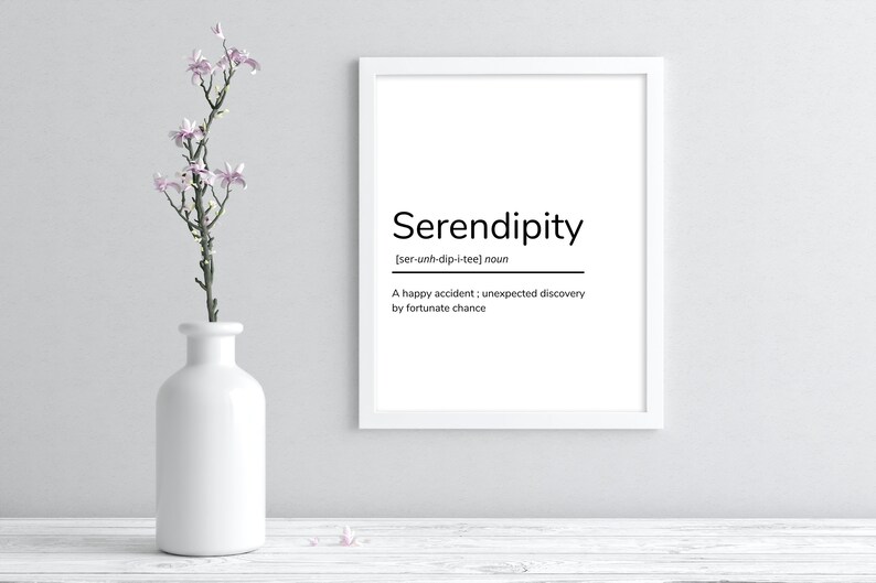 Serendipity Definition Printable Quote, Serendipity Quote, Home Wall ...