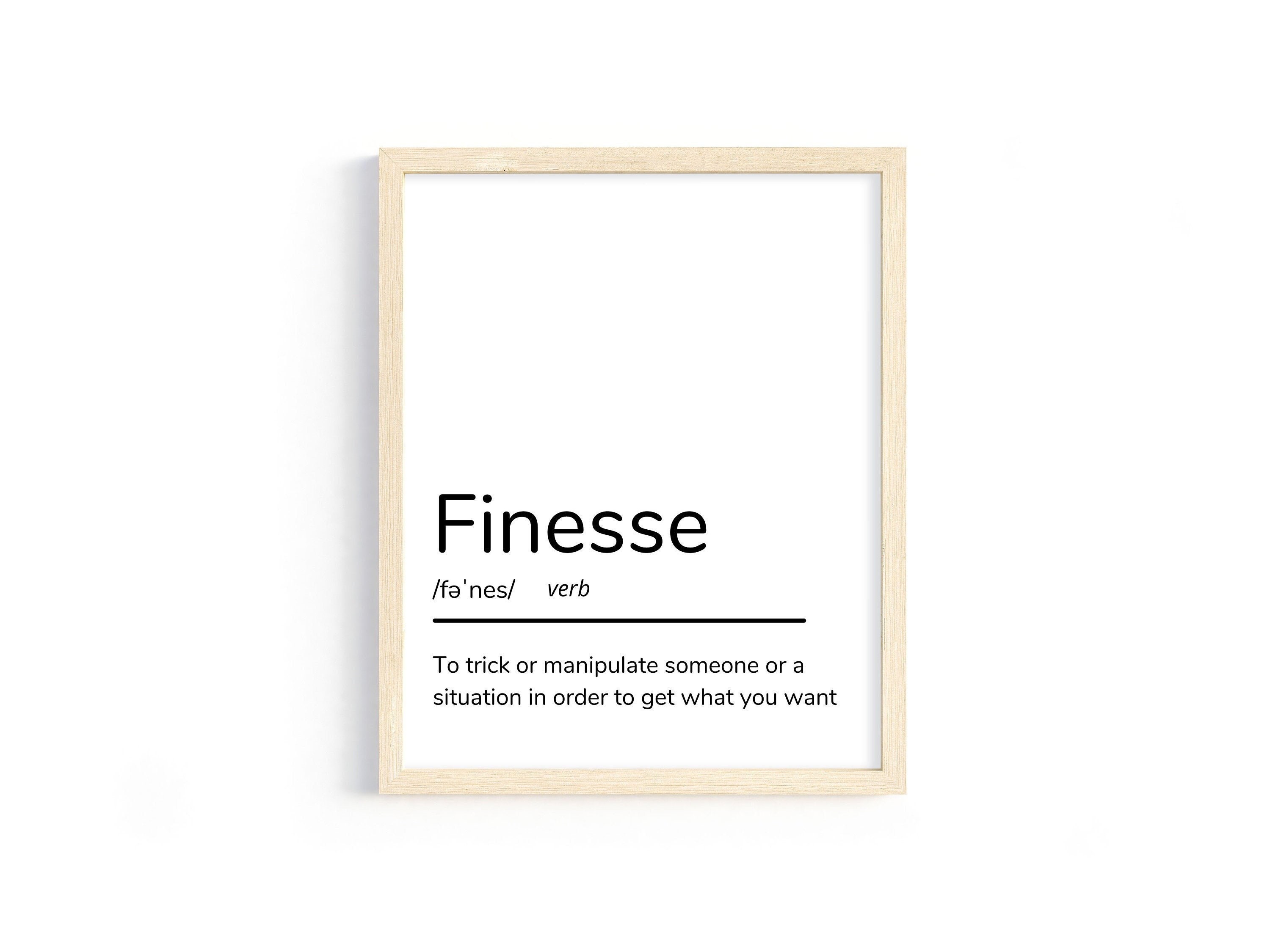 Finesse Definition Print Printable Wall Art Finesse Quote Etsy