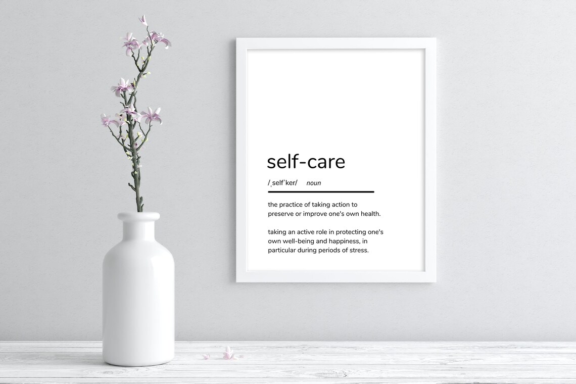 Self Care Definition Printable Wall Art, Self Care Poster, PDF Instant