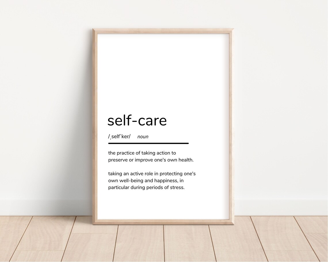 Self Care Definition Printable Wall Art, Self Care Poster, PDF Instant