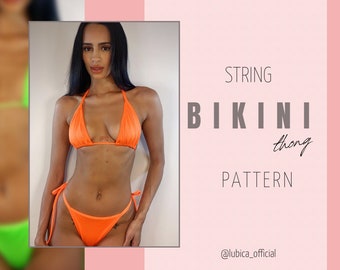 String bikini pattern /swimsuit sewing pattern / DIY bikini/ S-L/ Beginner Friendly