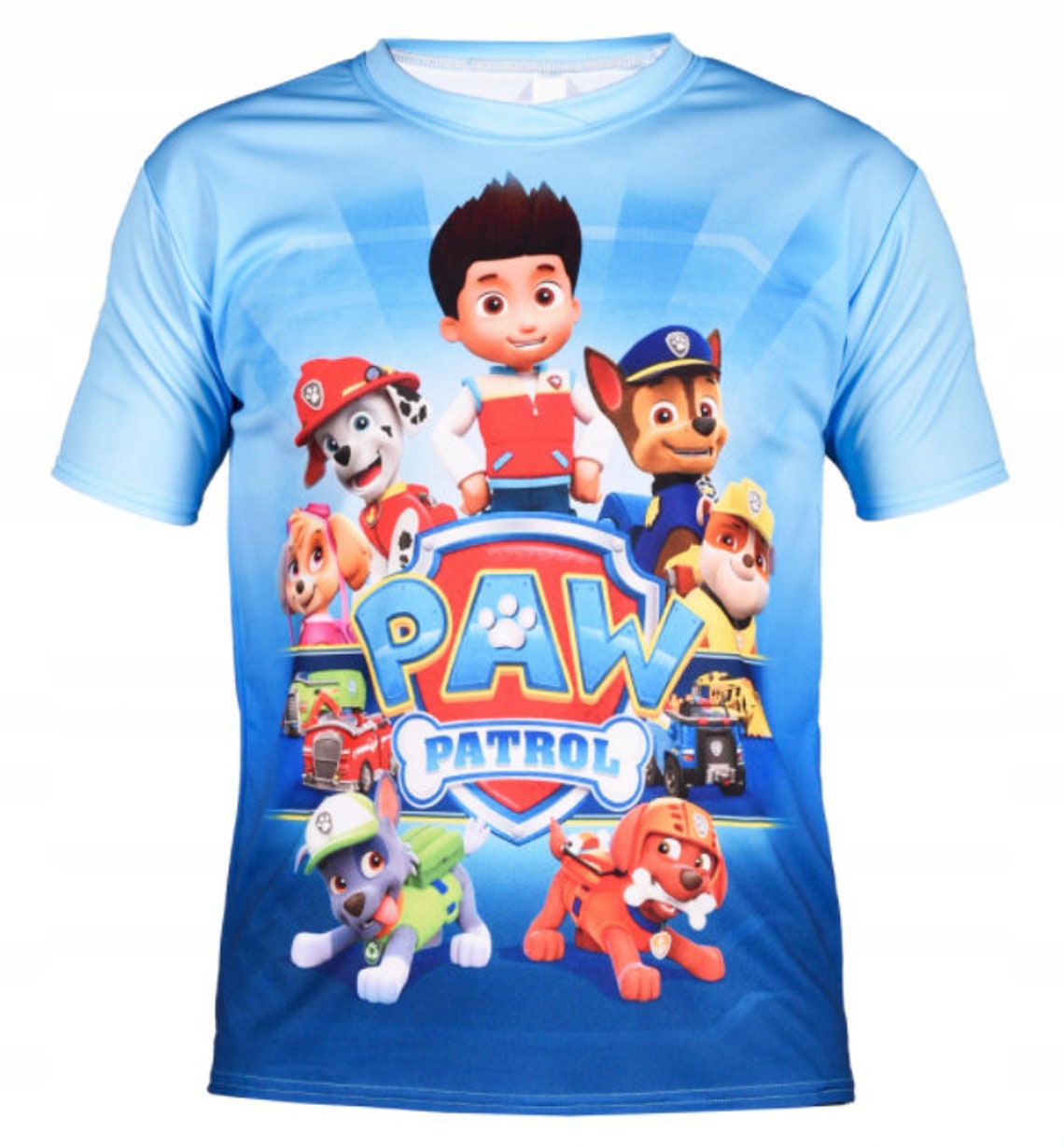 New PAW Patrol Short Sleeve TShirt Tshirt shirt Kids Sports Etsy