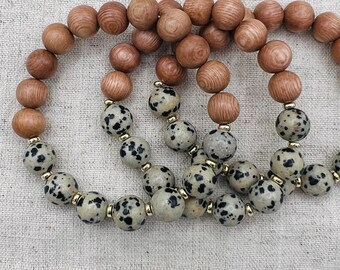 Aromatherapy Boho Bracelet | Dalmatian Jasper | Gemstone Bracelet | Essential Oil Diffuser Bracelet