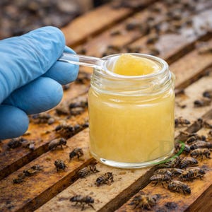 Reines Gelée Royale | Hohe Qualität, Frisches Gelee Royale | Bienenhonig Rohprodukt | Handgemachte Qualität | Verpackt im Glas | Königliche Apis | Superfood