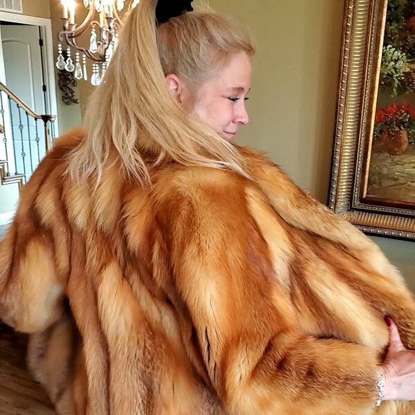 Gorgeous Red Fox Fur Coat/Stroller