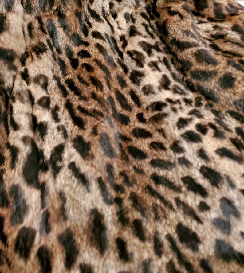 Super Soft Leopard Print Rabbit Fur Coat sz Medium image 2