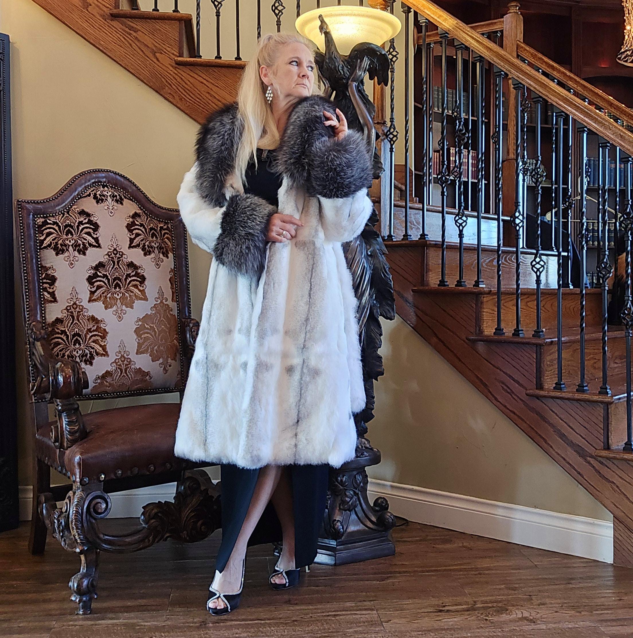 Luxurious Long Rabbit and Fox Fur Coat L/XL - Etsy