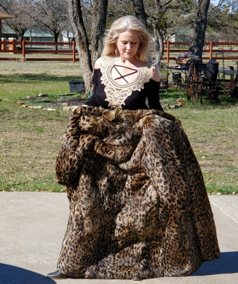 Super Soft Leopard Print Rabbit Fur Coat sz Medium image 8