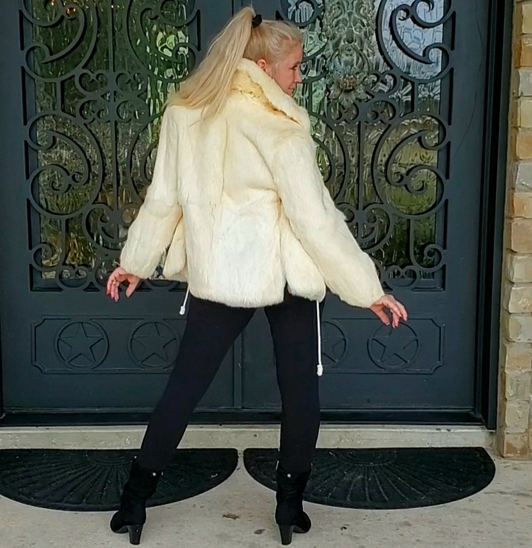 Like New Soft Ivory Rabbit Fur Coat - Etsy