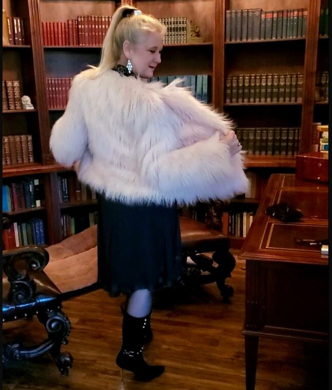 Mondrian Fucsia Fur Coat