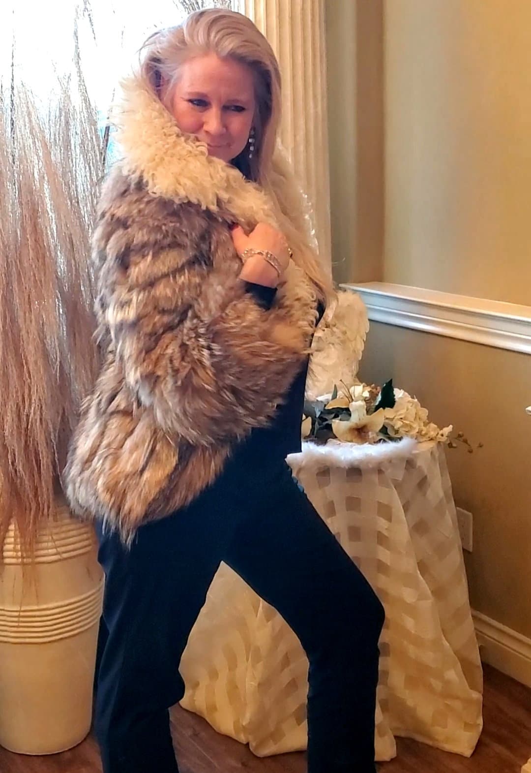 Coyote & Mongolian Lamb Fur Coat Sz S/M - Etsy