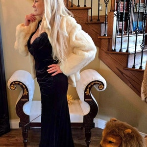 Soft Ivory Rabbit Fur Coat Sz L