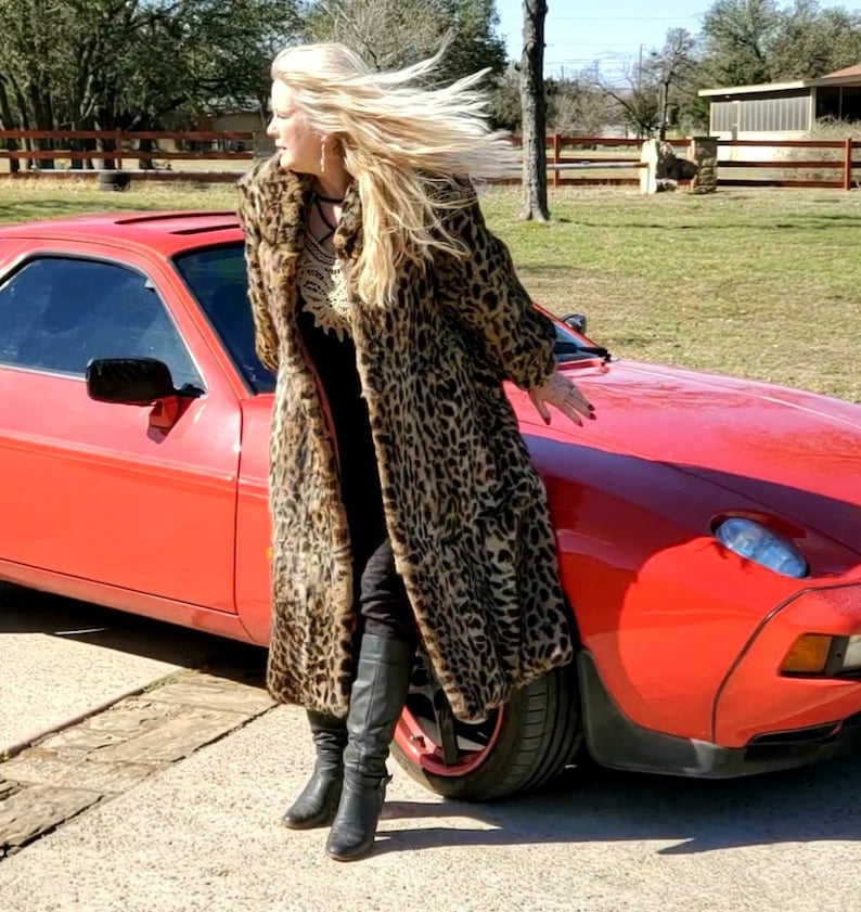 Super Soft Leopard Print Rabbit Fur Coat sz Medium image 7