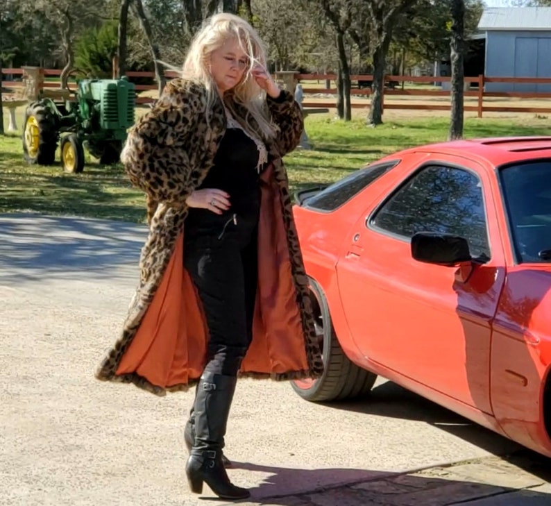 Super Soft Leopard Print Rabbit Fur Coat sz Medium image 6