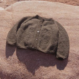 Cozy Hand Knit Wool Sweater Gift for Her, Button Up Sheep Wool Jumper, Handmade Winter Pullover Argentina
