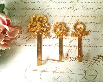 Lot De Boutons Vintage Anciens - Motif Fleur Pastel, Mercerie Ancienne Française