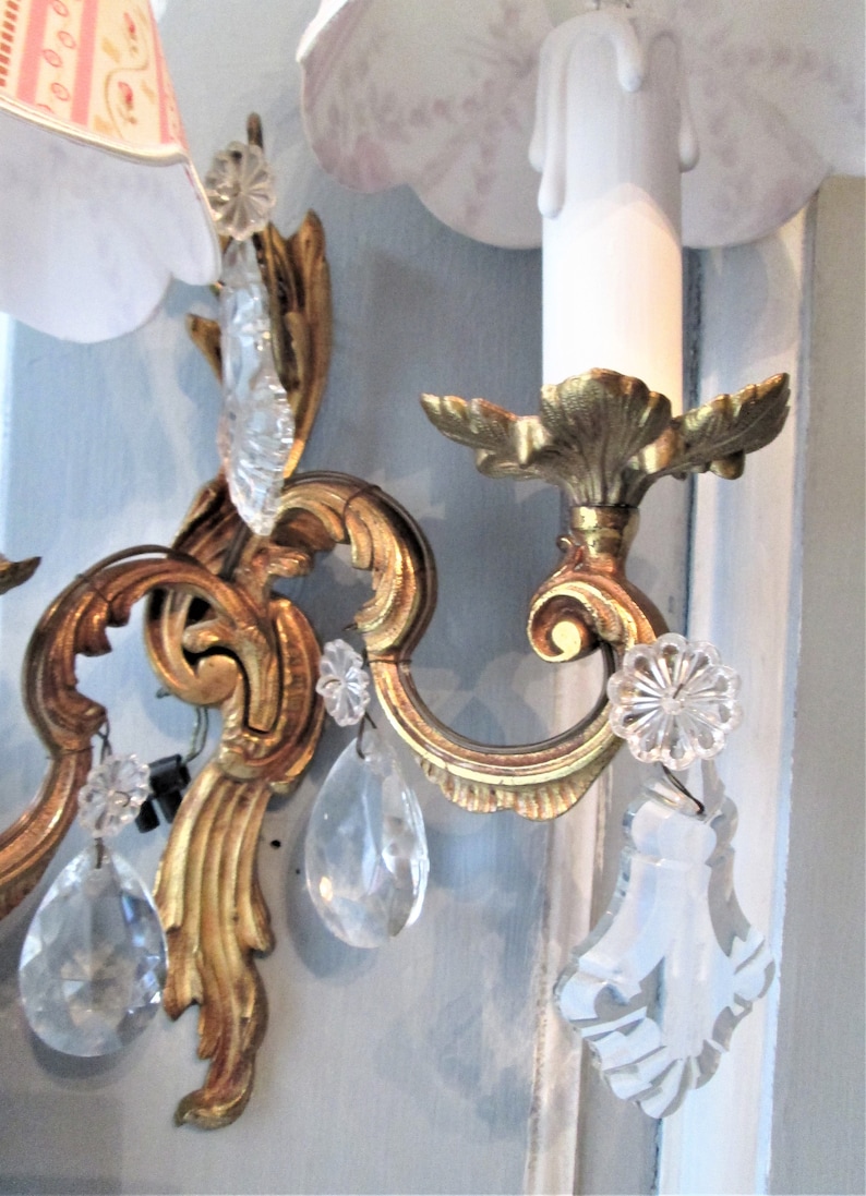 Antique REWIRED French Sconce 1920's French Gilded Bronze Sconce Rococo ...