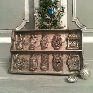 Antique French Christmas Chocolate Mold, Letang et Fils Paris, Early 1900s