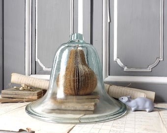 Vintage French Garden Cloche, Light Blue Glass, XX Large 1930s-40s