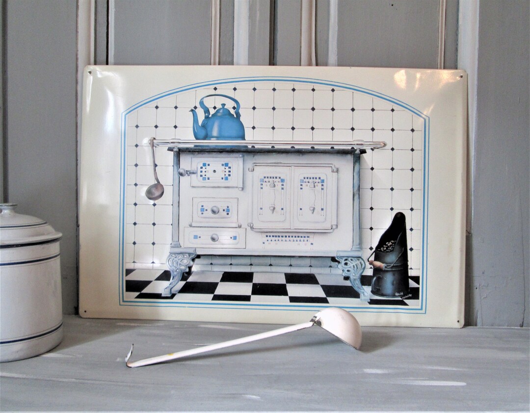 Vintage French Enamel Backsplash Circa 1980 French Enamel Kitchen Sink