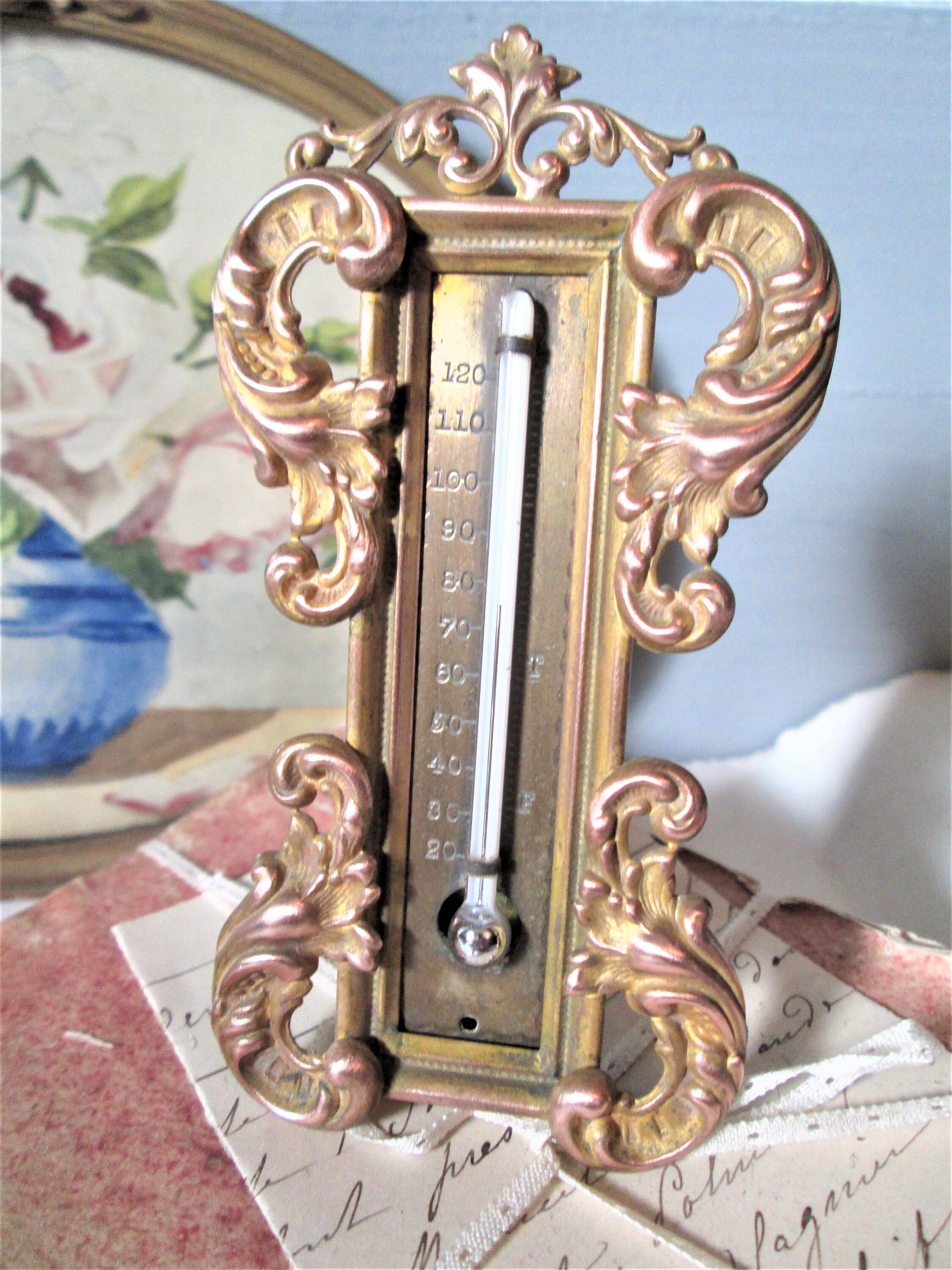 Antique French Thermometer Louis XV Style Rococo Style Easel Back Table ...