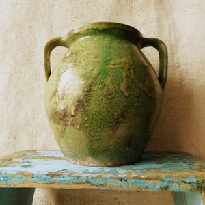 Antyczny glazurowany dzban ceramiczny z około 1920 roku