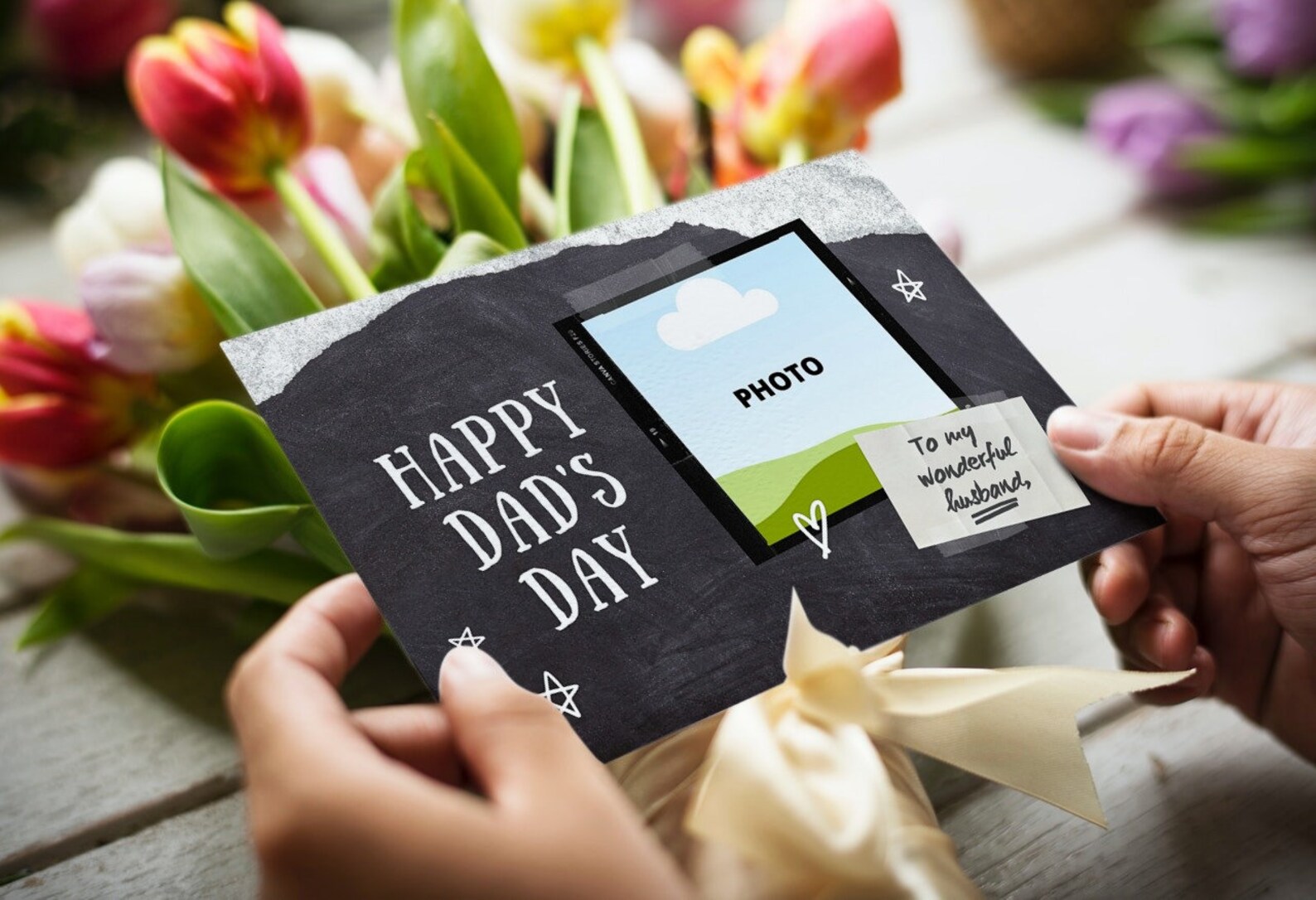 Fathers Day Card Canva Template Editable Card Etsy